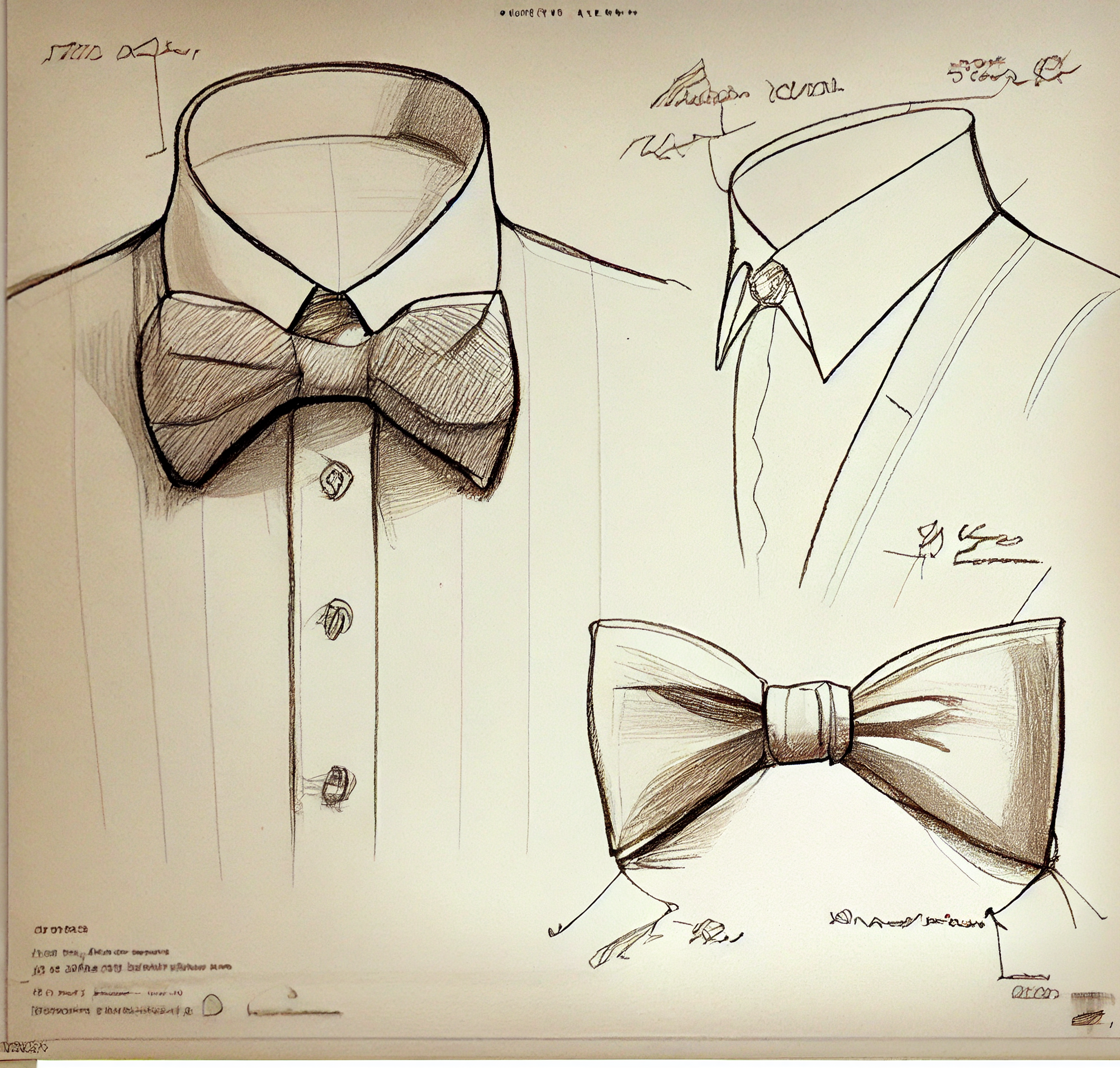 Cravattino per uomo, dal disegno al pezzo finito, Cravatta farfalla per uomo