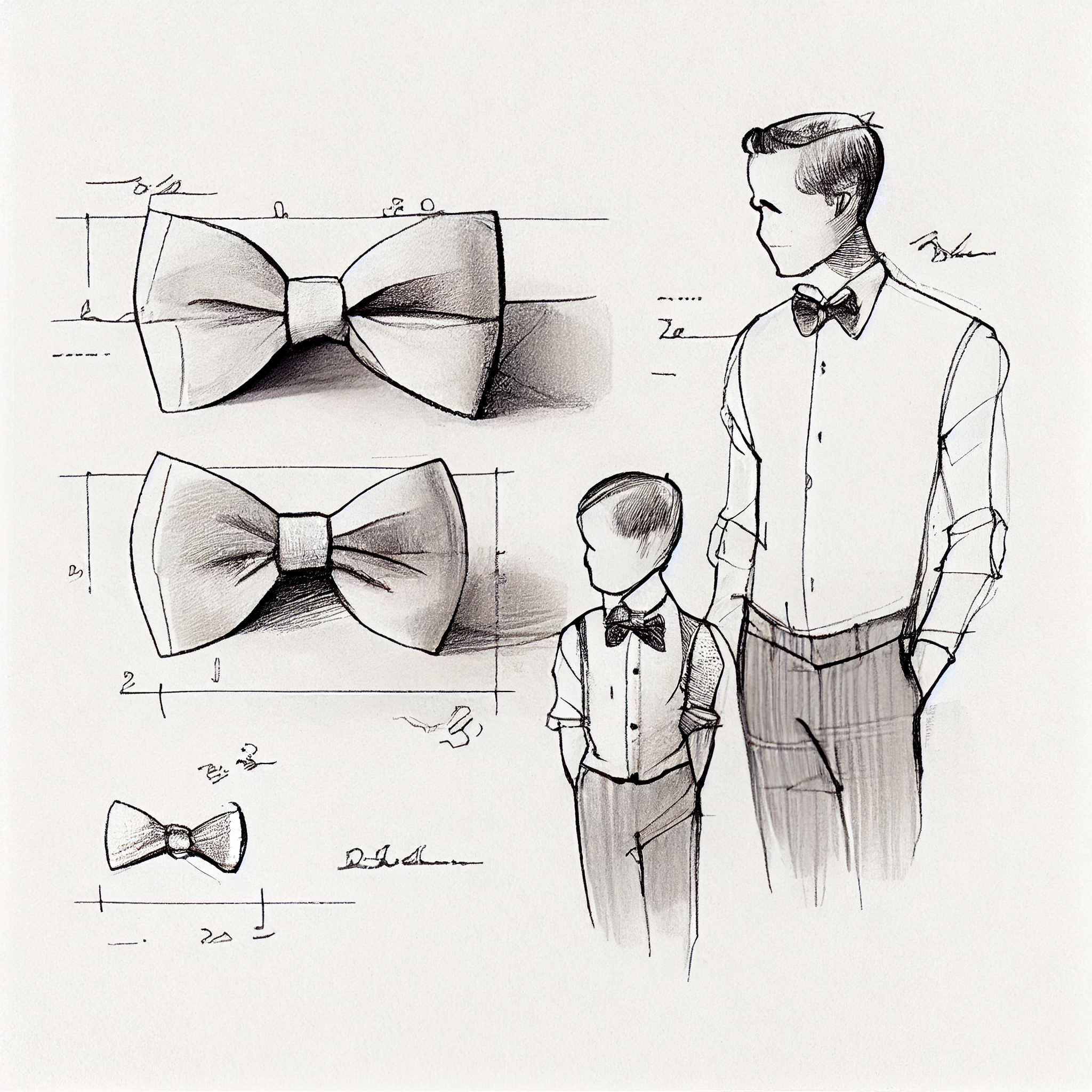 Papillon padre e figlio, cravattino adulto e bambino